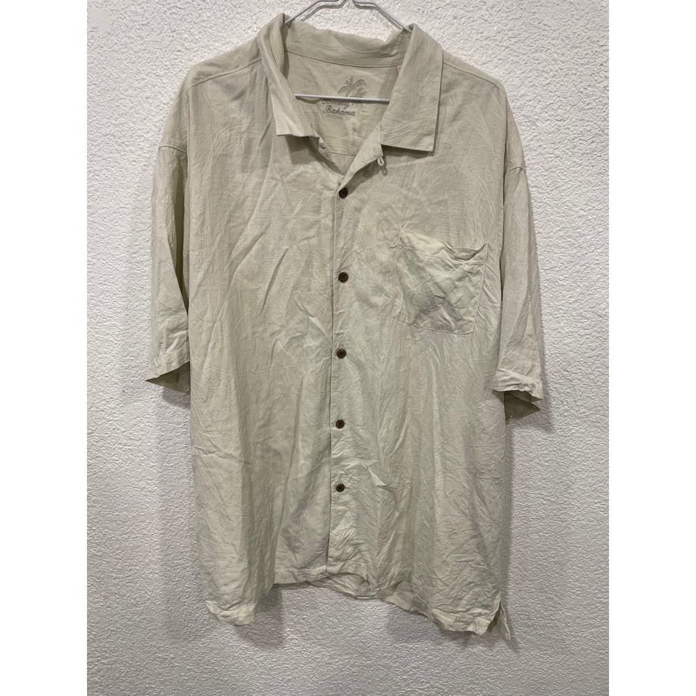 Tommy Bahama XXL Men's Silk Short Sleeve Button Down Shirt